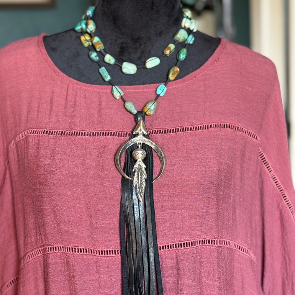 Sterling Silver & Turquoise Necklace by Love Tokens Necklace - Picture 2 of 6